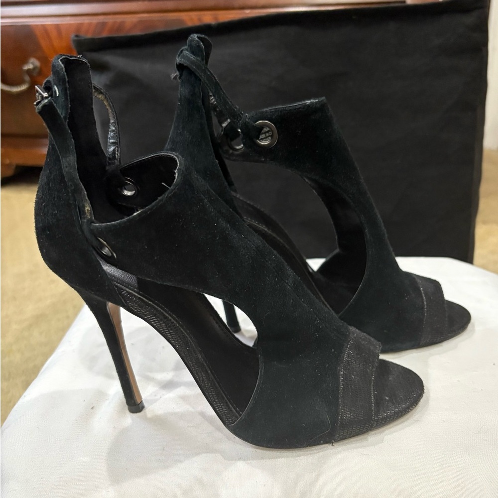 Saks Fifth Avenue Elegant Black High Heel Sandals